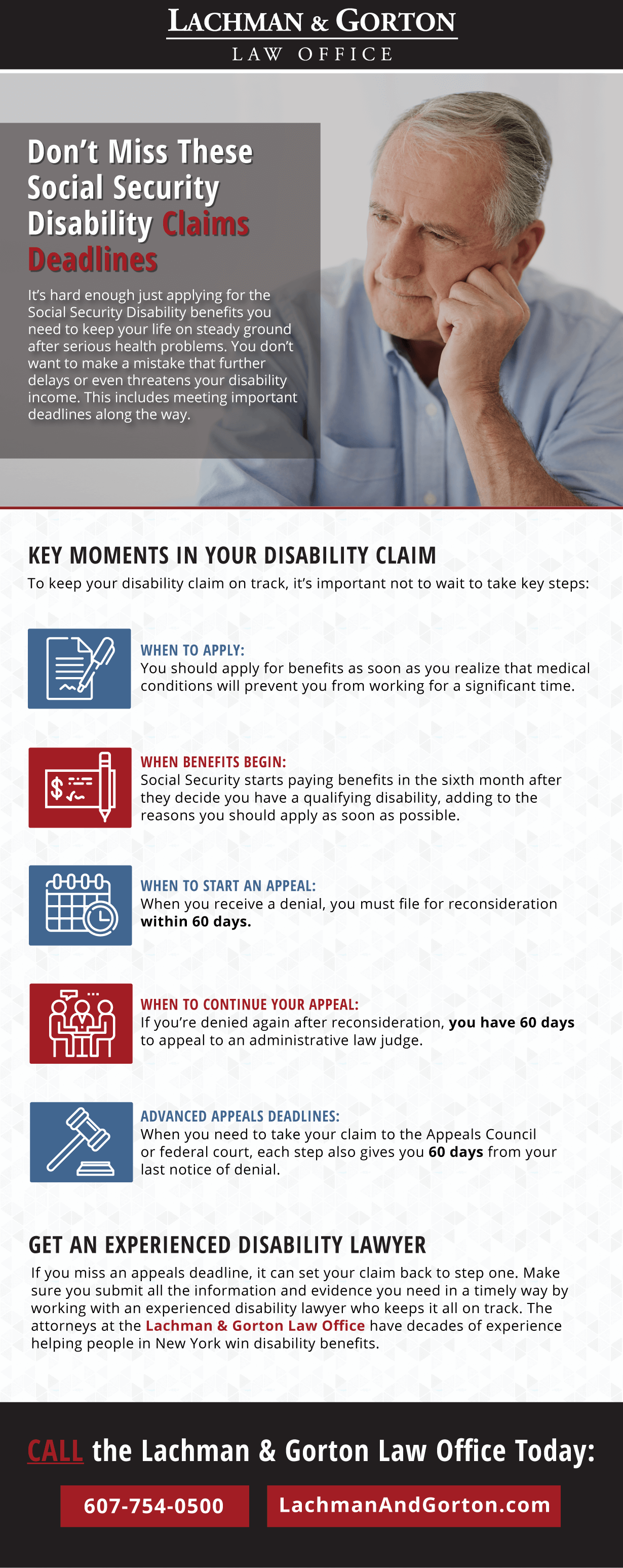 An infographic about social security disability claim deadlines.